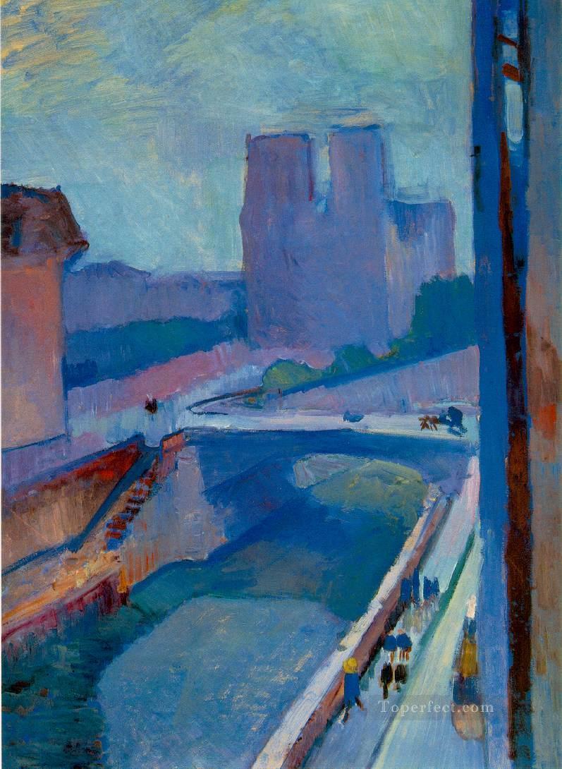 Notre Dame une fin d apres midi A Glimpse of Notre Dame in the Late Afternoon 1902130Kb Fauvism Oil Paintings
